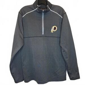 Antigua Grey Washington Redskins Quarter zip men's Medium